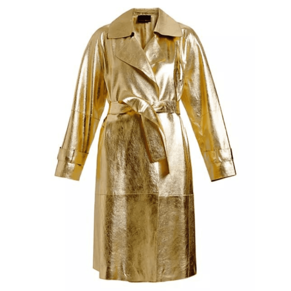 Gold Leather Coat Women - Image 5