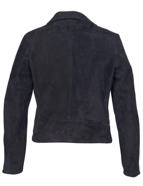 Women's Fitted Suede Motorcycle Jacket - Image 2