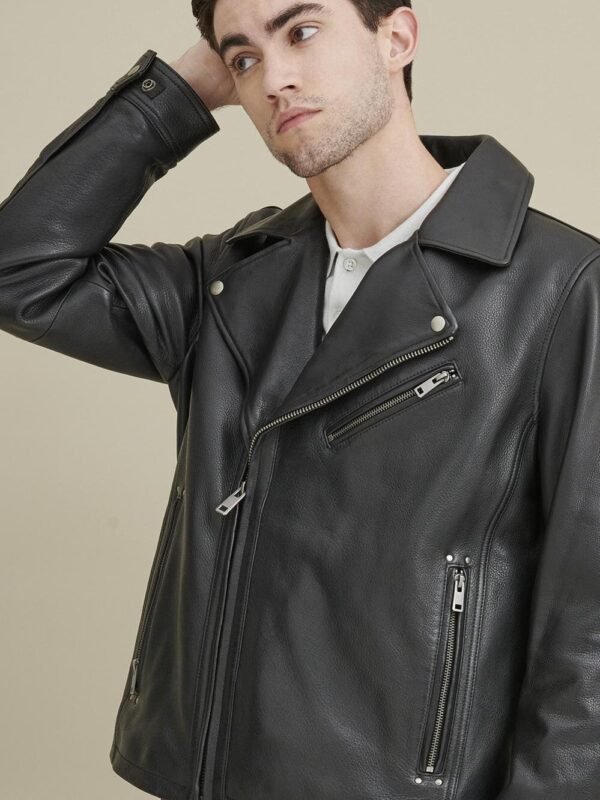 Charlie Leather Moto Jacket - Image 3