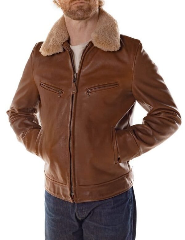 Antique Cowhide Rancher Jacket with Sheepskin Collar - Image 16