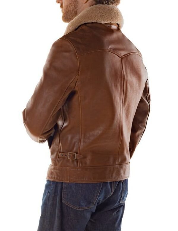 Antique Cowhide Rancher Jacket with Sheepskin Collar - Image 15