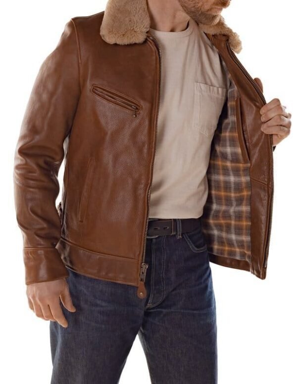 Antique Cowhide Rancher Jacket with Sheepskin Collar - Image 14