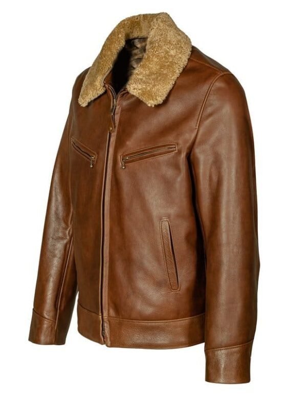 Antique Cowhide Rancher Jacket with Sheepskin Collar - Image 12