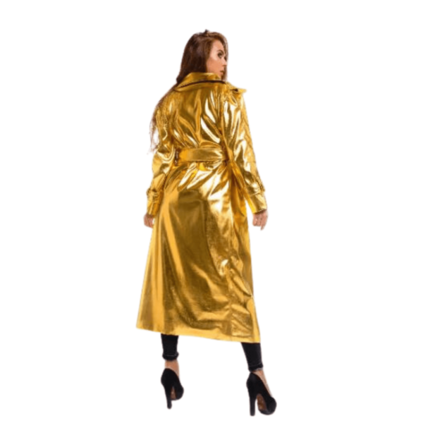 Gold Leather Coat Women - Image 7