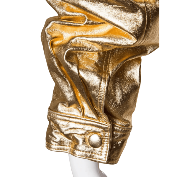 Gold Leather Jacket Women - Image 7