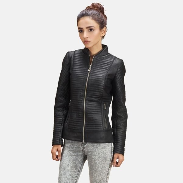 Cityscape Black Leather Biker Jacket