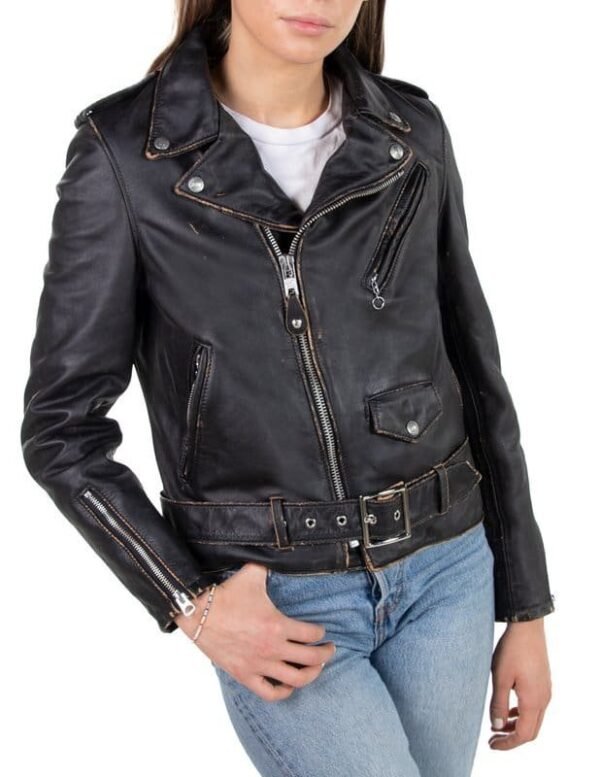 Women's Hand Vintaged Cowhide Perfecto Jacket