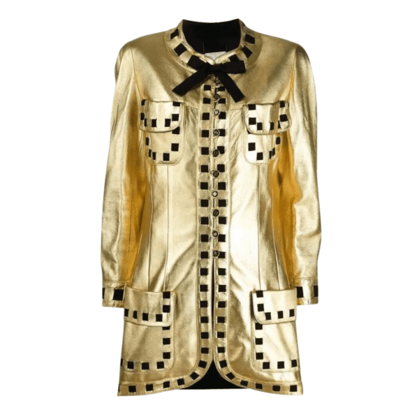 Gold Leather Coat Women