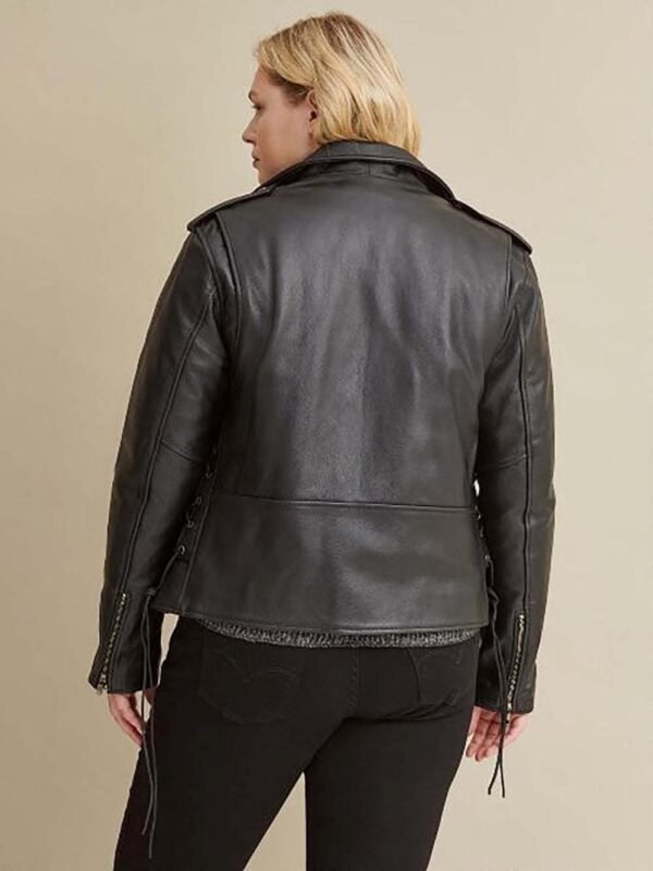 Cleo Plus Size Asymmetrical Performance Moto Rider Jacket - Image 2