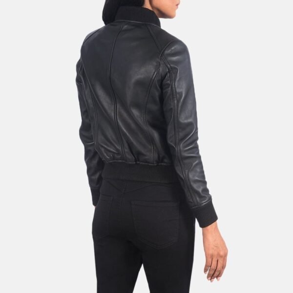 Bliss Leather Bomber Jacket - Image 30