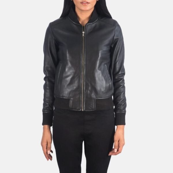 Bliss Leather Bomber Jacket - Image 29