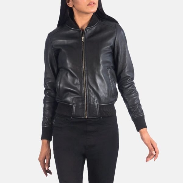 Bliss Leather Bomber Jacket - Image 27