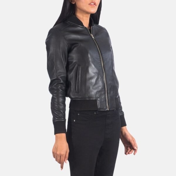 Bliss Leather Bomber Jacket - Image 26