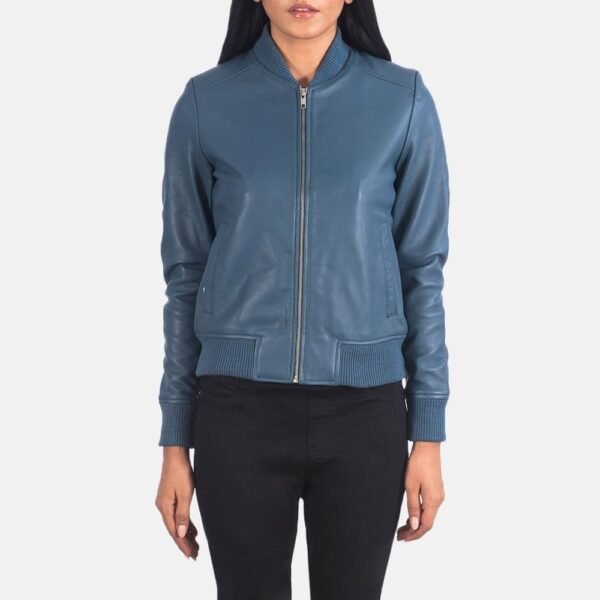 Bliss Leather Bomber Jacket - Image 24