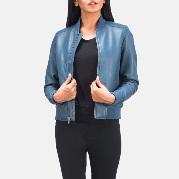 Bliss Leather Bomber Jacket - Image 22