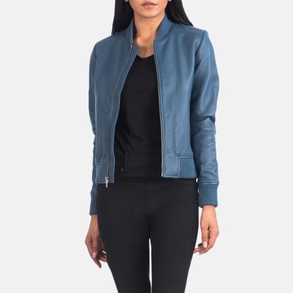 Bliss Leather Bomber Jacket - Image 21