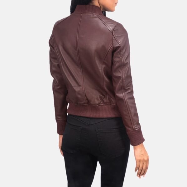 Bliss Leather Bomber Jacket - Image 2