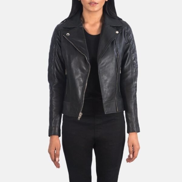 Carolyn Quilted Vintage Biker Jacket - Image 16