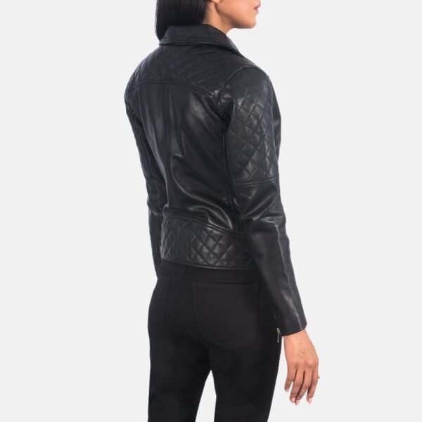 Carolyn Quilted Vintage Biker Jacket - Image 15