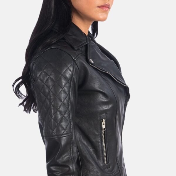 Carolyn Quilted Vintage Biker Jacket - Image 14