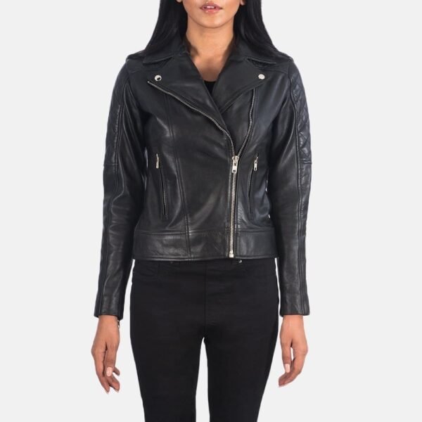 Carolyn Quilted Vintage Biker Jacket - Image 13