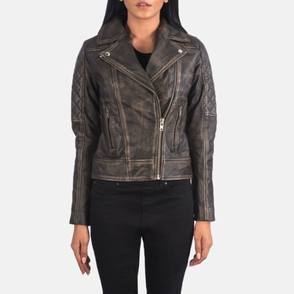 Carolyn Quilted Vintage Biker Jacket