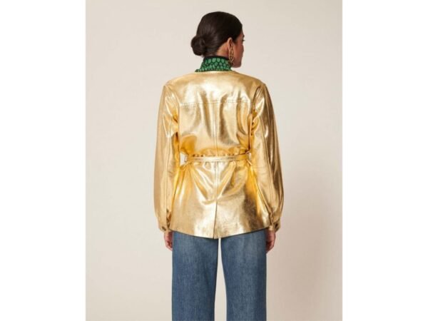 Gold Leather Coat Women - Image 5